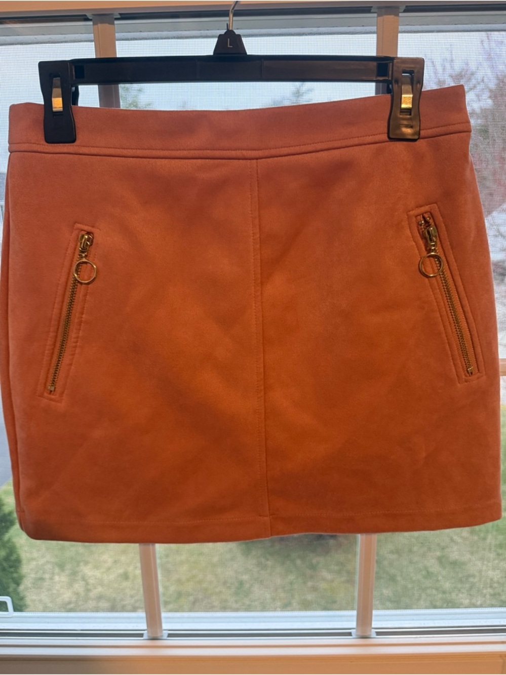 Forever 21 Rust Suede Mini Skirt with Gold Zippers